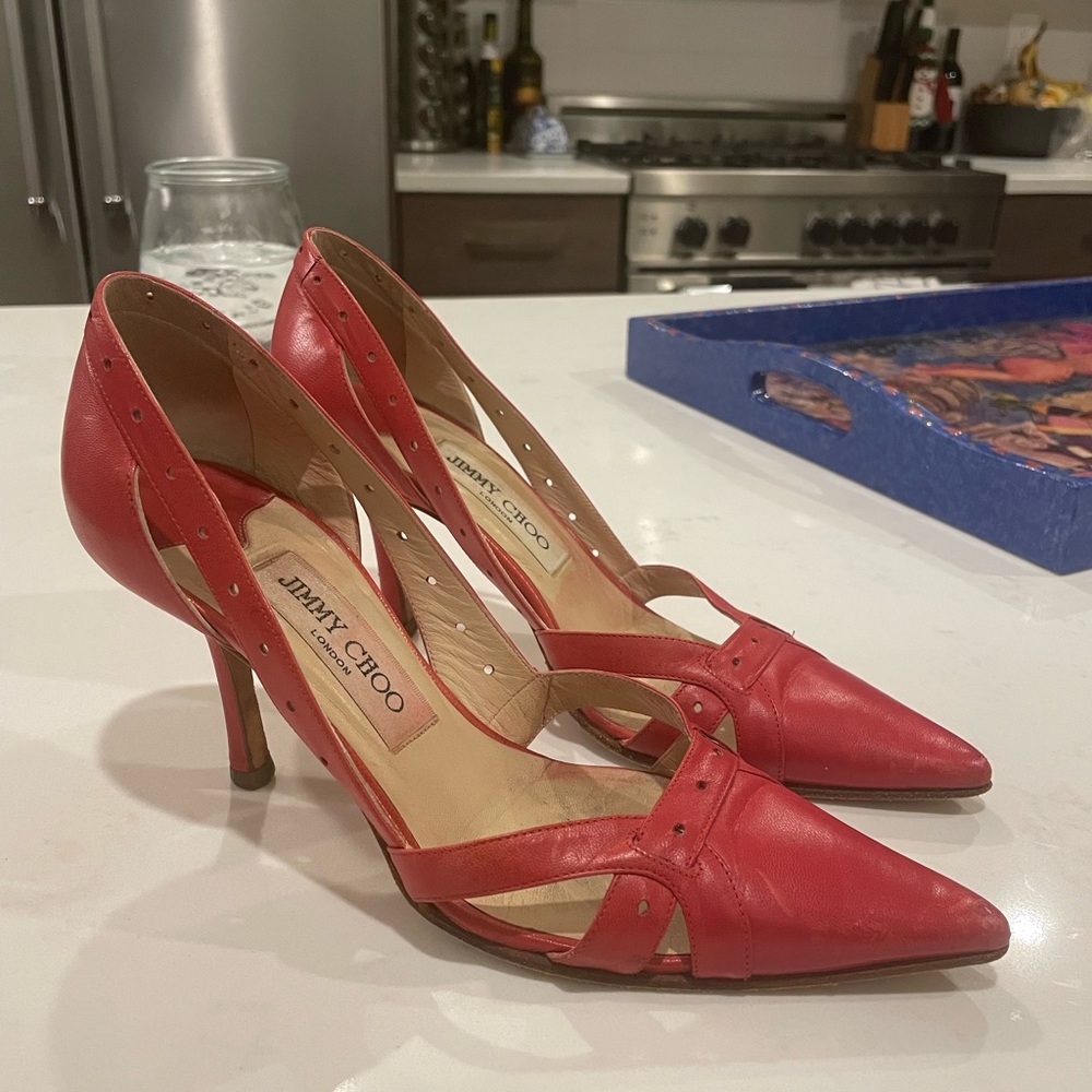 Jimmy Choo Pointed Toe Kitten Shoes